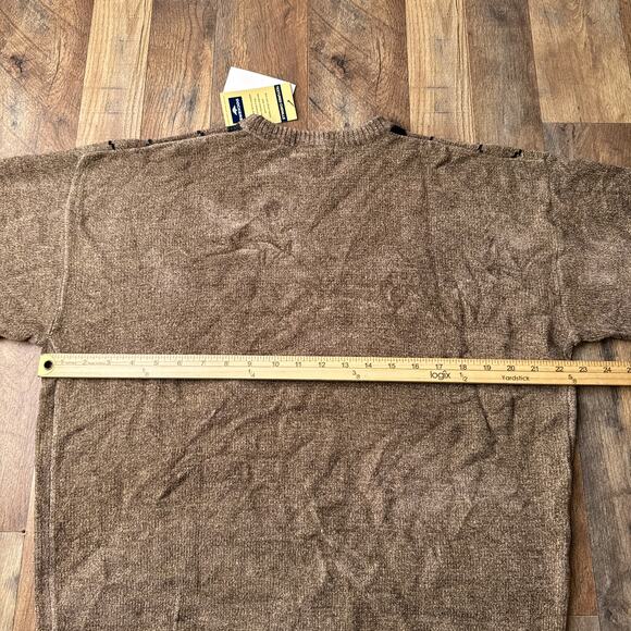 Dockers Sweater Men's‎ Medium Brown Geometric Grandpa Textured Chenille NWT 6186 - Picture 7 of 9